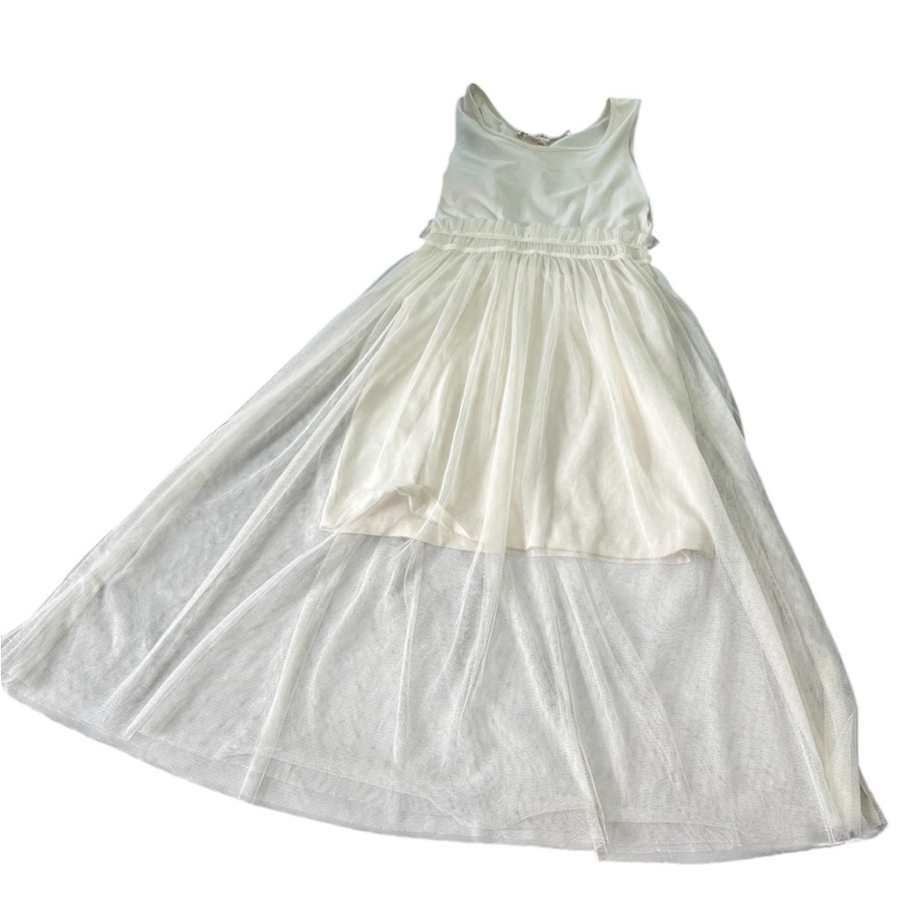New Chelsea & Violet Womens Elegant White Sleeveless Dress Tulle Overlay Size XS